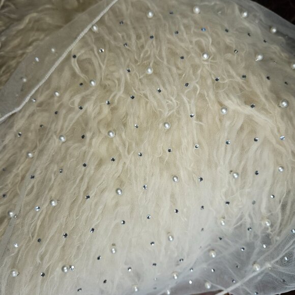 Davi & Dani Boho Sheer Pearl & rhinestone Longline Kimono Duster Cover Up 2X - Picture 3 of 15